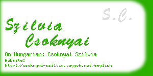 szilvia csoknyai business card